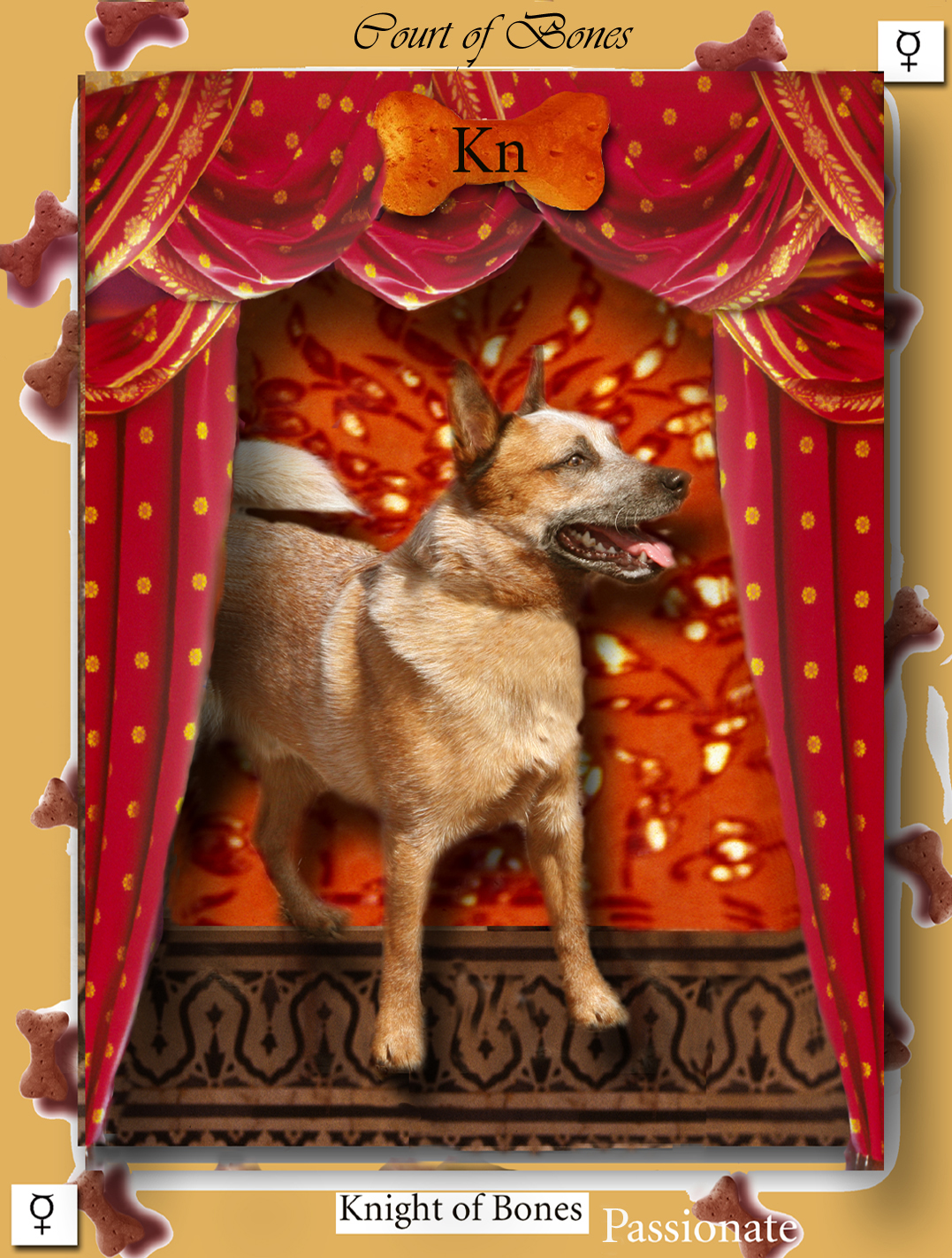 Patricia Ridenour_The Doggy Tarot_The Knight of Bones/Wands